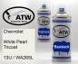 Preview: Chevrolet, White Pearl Tricoat, 13U / WA265L: 400ml Sprühdose + 400ml Klarlack - Set, von ATW Autoteile West.